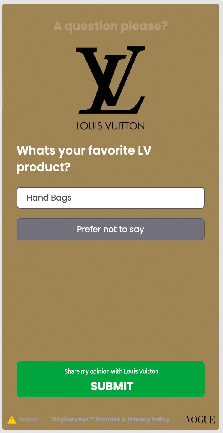 Louis Vuitton - Text Survey Example